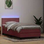 vidaXL Sommier à lattes de lit avec matelas rose 100x220 cm velours