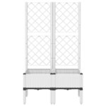 vidaXL Jardinière avec treillis blanc 80x40x142 cm PP
