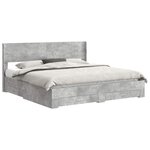 vidaXL Cadre de lit avec rangement et tête de lit Gris béton
