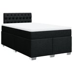 vidaXL Sommier à lattes de lit avec matelas noir 120x190 cm tissu