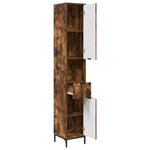 vidaXL Cabinet de salle de bain Chêne fumé 31 5 x 33 x 190 cm