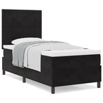 Lit à ressorts vidaXL avec matelas noir 90x200 cm en velours