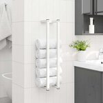 vidaXL Porte-serviette Blanc 12 5x12 5x60 cm Acier
