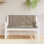 vidaXL Coussins de banc de jardin 2 Pièces taupe 120x50x7 cm tissu Oxford