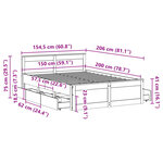 vidaXL Cadre de lit sans matelas avec tête de lit blanc 150x200 cm pin