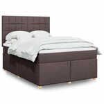 vidaXL Sommier à lattes de lit avec matelas Marron foncé 140x200 cm