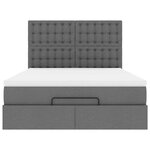 VidaXL Cadre de lit ottoman avec matelas gris foncé 140x190 cm tissu