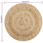 vidaXL Tapis fait à la main Jute tressée 90 cm