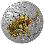 Pièce de monnaie en Argent 1 Dollar g 31.1 (1 oz) Millésime 2024 Prehistoric World STEGOSAURUS