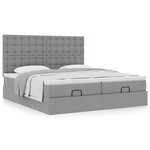 VidaXL Cadre de lit ottoman et matelas gris clair 160x200cm tissu