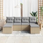 vidaXL Ensemble de canapé de jardin 6 Pièces beige et gris clair
