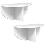 vidaXL Étagère Murale 2 Pièces Blanc brillant 38 x 19 x 19 cm