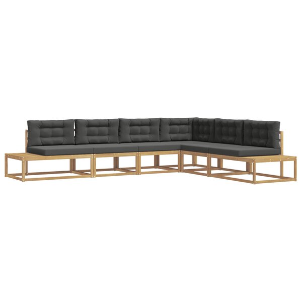 vidaXL Ensemble de canapés d'extérieur 6 pc Blanc et anthracite