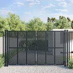 vidaXL Portail de jardin anthracite 300x225 cm acier