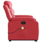 vidaXL Fauteuil inclinable de massage Rouge Similicuir