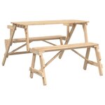 vidaXL Table de pique-nique avec bancs sapin massif 2 en 1 convertible