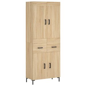 vidaXL Buffet haut Chêne sonoma 69 5x34x180 cm Bois d'ingénierie