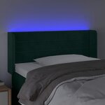 vidaXL Tête de lit à LED Vert foncé 103x16x78/88 cm Velours