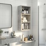 vidaXL Armoire murale de salle de bain Gris Béton 30 x 16 x 62 5 cm