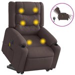 vidaXL Fauteuil inclinable de massage électrique Marron foncé Tissu