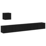 vidaXL Ensemble meuble TV Montage mural Chêne noir Bois d'ingénierie