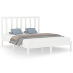 vidaXL Cadre de lit Blanc Bois massif 140x200 cm