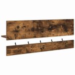 vidaXL Porte-manteau mural avec étagère Chêne fumé 90 x 15 x 36 cm
