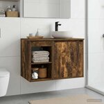 vidaXL Meuble de Salle de Bain In-between Chêne fumé 30 x 44 5 x 50 cm