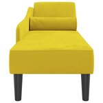 vidaXL Chaise longue avec coussins jaune velours