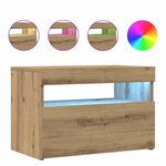 vidaXL Meuble TV avec lumières LED chêne artisanal bois d'ingénierie