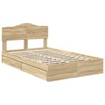 vidaXL Lit de Rangement Chêne Sonoma 120 x 190 cm Bois d'ingénierie