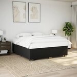 vidaXL Sommier à lattes de lit avec matelas Noir 200x200 cm Tissu