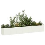 vidaXL Jardinière blanc 280x40x40 cm acier laminé à froid