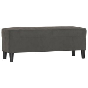 Banc banquette 100 x 35 x 41 cm velours gris foncé 02_0010492