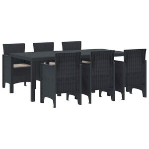 vidaXL Ensemble de salle à manger pour jardin 7 Pièces Anthracite