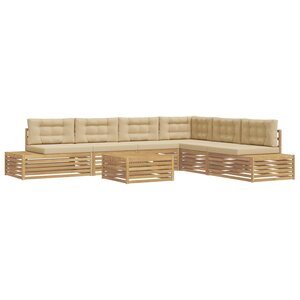 vidaXL 7 Pièce Ensemble de canapés d'extérieur Polyester Blanc