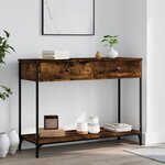 vidaXL Table console chêne fumé 100x34 5x75 cm bois d'ingénierie