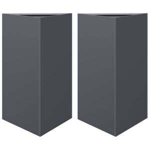 vidaXL Jardinières 2 Pièces anthracite triangulaire 50x43x75 cm acier