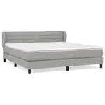 vidaXL Sommier à lattes de lit avec matelas Gris clair 180x200cm Tissu