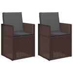 vidaXL Chaises de jardin salle à manger 2 Pièces Marron et anthracite PP