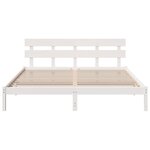 vidaXL Cadre de lit en bois de pin blanc Blanc Bois de pin massif