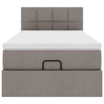 vidaXL Lit ottoman avec matelas taupe 100x200 cm tissu