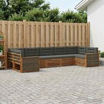 vidaXL Ensemble de canapés d'extérieur 7 Pièces Naturel et Anthracite