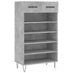 vidaXL Armoire à chaussures gris béton 60x35x105 cm bois d'ingénierie
