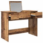 vidaXL Table de cosmétiques avec tiroir Bois ancien 100 x 45 x 76 cm