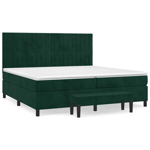 vidaXL Sommier à lattes de lit et matelas Vert foncé 200x200cm Velours