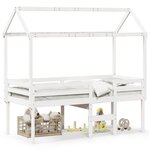 vidaXL Lit haut avec toit blanc 80x200 cm bois de pin massif