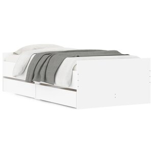 vidaXL Cadre de lit avec tiroirs sans matelas blanc 90x200 cm