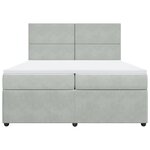 vidaXL Sommier à lattes de lit et matelas Gris clair 200x200cm Velours