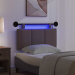 vidaXL Tête de lit suspendue Avec lumière LED Marron foncé Tissu